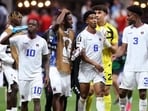 Cape Verde players celebrate after their draw against Spain at the FIFA World Cup. (IMAGN IMAGES via Reuters)