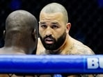 Josh Hokit faces Derrick Lewis during the UFC Freedom250 fight on the South Lawn of the White House in Washington, DC,