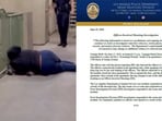 Cellphone video shows the dog’s owner crying and hugging her deceased pet in the hallway.
