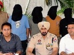 The accused in the custody of Ludhiana police on Monday. (HT PHOTO)
