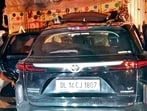 The victims’ mangled SUV following the collision on the Dehi-Katra expressway in Sangrur past Saturday midnight. (HT)