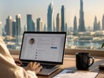 Woman embracing career growth in Dubai.