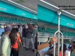 Kochi Water Metro passengers seen performing garba.