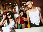 Shoppers flood Edikted’s pink store at the Grove in Los Angeles.