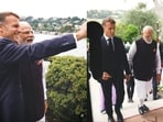 French President Emmanuel Macron with Prime Minister Narendra Modi