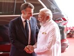 The clip featured highlights of Modi's engagements in Nice and his interactions with Macron.
