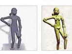 The reported photo of "Dancing Girl" with masked torso in the new Class 9 arts textbook; (right) the photo in the new class 6 social science textbook