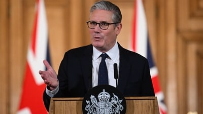 Keir Starmer, UK prime minister, during a news conference announcing a ban on young teenagers using social media, at Downing Street in London, UK, on Monday, June 15, 2026. (Bloomberg)