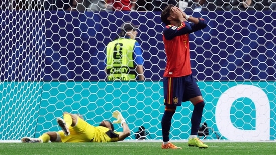 Ferran Torres missed an easy chance in the first half, courtesy of a heroic save from Vozinha.(IMAGN IMAGES via Reuters)