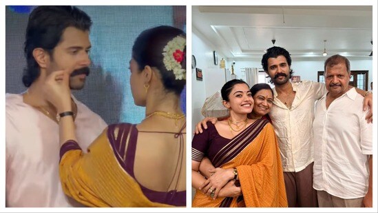 విజయ్ దేవరకొండ మీసం సరిచేసిన రష్మిక మందన్న.. క్యూట్ మూమెంట్ వెనుక అసలు కథ