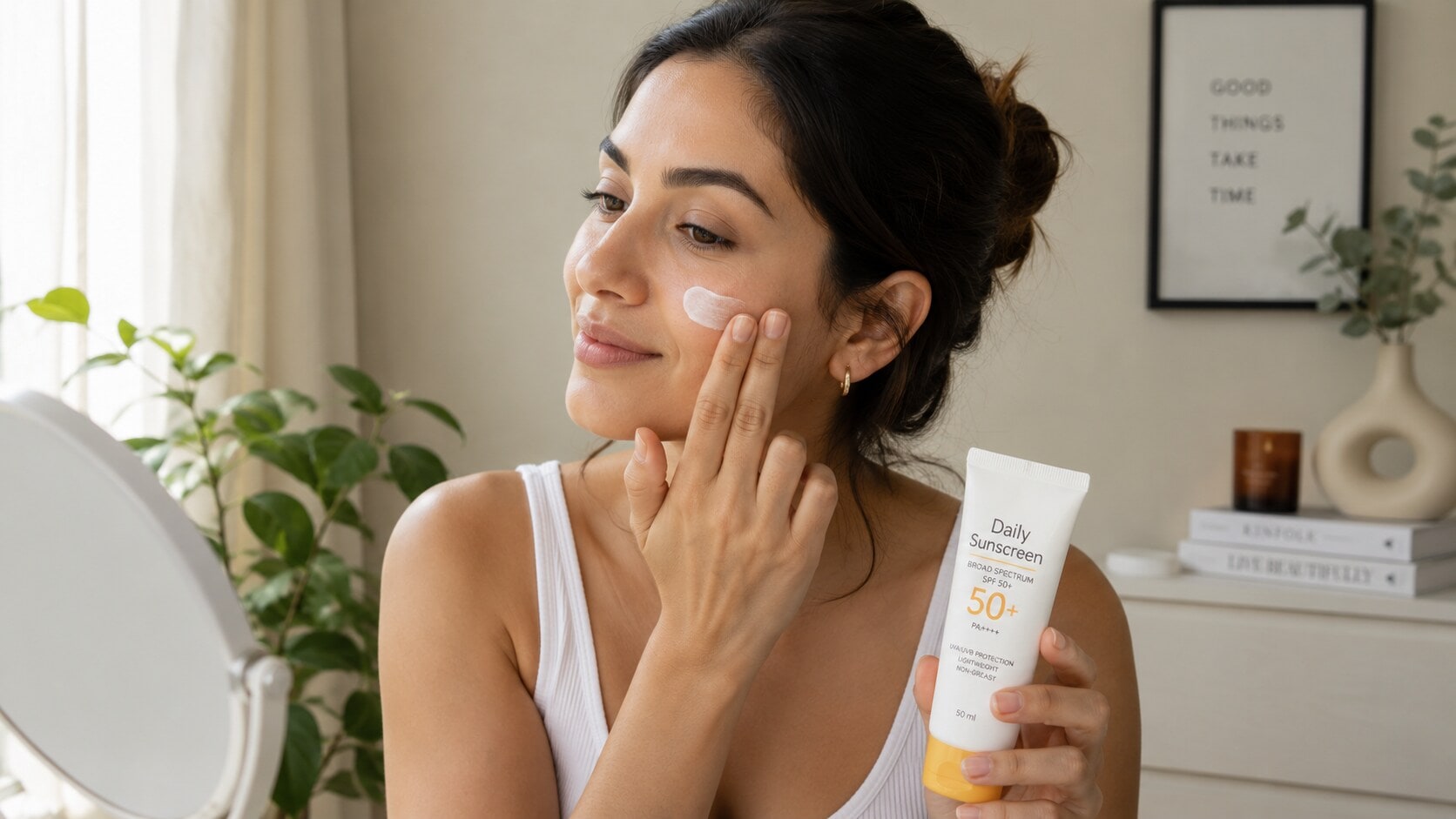 Sunscreen remains essential even on cloudy or rainy days. (AI-Generated) Sunscreen remains essential even on cloudy or rainy days. (AI-Generated)