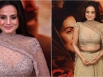 Ameesha Patel stuns in embellished dupatta and luxe lehenga at Gadar anniversary.(Instagram)