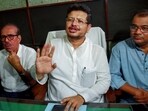 Expelled TMC MLA Ritabrata Banerjee addresses the media, in Kolkata on Wednesday.