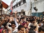 Long queues in lanes of Vrindavan for Banke Behari Temple during Adhik Mas (HT Photo)