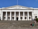 Mumbai, India - May 29, 2023: An outside view of Asiatic Society Library, at Fort, in Mumbai, India, on Monday, May 29, 2023. (Photo by Bhushan Koyande/HT Photo) (HT PHOTO)
