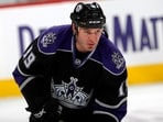 FILE - Los Angeles Kings left winger Kyle Calder warms up before facing the Colorado Avalanche in the first period of an NHL hockey game in Denver, Jan. 21, 2009. (AP Photo/David Zalubowski, File)