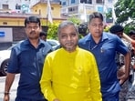 Ranchi: Jharkhand Legislative Assembly LoP and BJP leader Babulal Marandi arrives at a hotel ahead of polls to two Rajya Sabha seats. Ranchi: Jharkhand Legislative Assembly LoP and BJP leader Babulal Marandi arrives at a hotel ahead of polls to two Rajya Sabha seats.