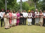 Punjab chief minister Bhagwant Mann with the 16 candidates from the state who cleared the Union Public Service Commission (UPSC) Examination 2025. (HT) Punjab chief minister Bhagwant Mann with the 16 candidates from the state who cleared the Union Public Service Commission (UPSC) Examination 2025. (HT)