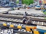 Railway officials said the work is part of a planned maintenance programme aimed at improving track reliability (Gurpreet Singh/HT)