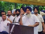 Terming these areas the party’s traditional strongholds, SAD president Sukhbir Singh Badal has asked local cadres to maximise electoral gains. (HT File)