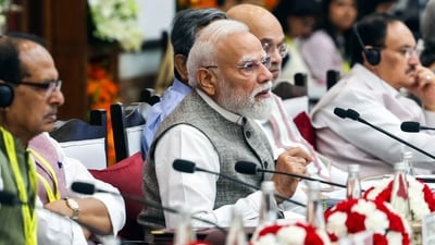 Senior BJP leaders with Prime Minister Narendra Modi in New Delhi. (DPR PMO) Senior BJP leaders with Prime Minister Narendra Modi in New Delhi. (DPR PMO)