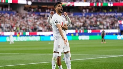 Iran found their equaliser 10 minutes later through Mohammad Mohebi, who rose highest to meet Ramin Rezaeian's inviting delivery and guided a superb header in off the far post. (AP Photo)