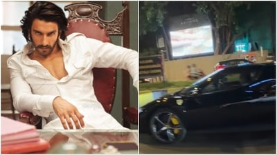 Ranveer Singh was clicked driving his brand new Ferrari. Ranveer Singh was clicked driving his brand new Ferrari.