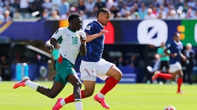 Ismaila Sarr missed a golden chance at the stroke of half-time. (IMAGN IMAGES via Reuters)