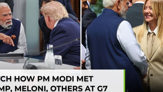Watch how PM Modi met Meloni, Trump, other leaders at G7 summit in France
