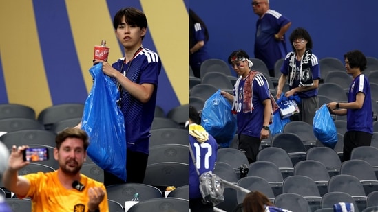 Why are Japan's fans carrying garbage bags to World Cup matches?
