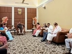 Rebel TMC MPs with Lok Sabha Speaker Om Birla at his residence, in New Delhi 