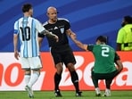 Lionel Messi committed a rash foul on Aissa Mandi.