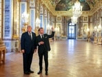 President Donald Trump, left, receives a tour of Chateau de Versailles from President of France Emmanuel Macron ahead of a dinner on Wednesday, June 17, 2026 in Versailles, France. President Donald Trump, left, receives a tour of Chateau de Versailles from President of France Emmanuel Macron ahead of a dinner on Wednesday, June 17, 2026 in Versailles, France.