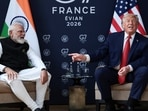 US President Donald Trump attends a bilateral meeting with Prime Minister Narendra Modi during the G7 Summit in Evian-les-Bains, France.