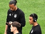 German sensation Jamal Musiala had to put tape over the logo of his personal Beats by Dre headphones as he walked into the stadium