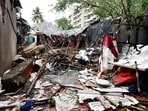 Mumbai, India - July 1, 2016: Demolition of Dr Ambedkar Bhavan at Dadar in midnight by the trustees in Mumbai, India, on Friday, July 01, 2016. (Photo by Vijayanand / Hindustan Times) (Hindustan Times)