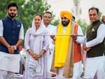 Punjab chief minister Bhagwant Mann during Lok Milni’ (public interaction) at Bihala village in the Chabbewal assembly segment in Hoshiarpur on Tuesday. (Sourced) Punjab chief minister Bhagwant Mann during Lok Milni’ (public interaction) at Bihala village in the Chabbewal assembly segment in Hoshiarpur on Tuesday. (Sourced)