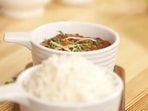 The Punjabi rajma pair well with simple boiled white rice. 