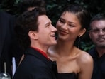 Zendaya and Tom Holland react during a photocall for Spider-Man: Brand New Day in a hotel in Madrid on June 15, 2026. (Photo by Thomas COEX / AFP)