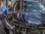 iiMumbai, India - June 17, 2026: An electric car rammed into four parked motorcycles outside Vile Parle railway station, injuring three people. The injured were rushed to a nearby hospital for treatment in mumbai, India, on Wednesday, June 17, 2026. (Photo by Satish Bate/ Hindustan Times) (Hindustan Times) iiMumbai, India - June 17, 2026: An electric car rammed into four parked motorcycles outside Vile Parle railway station, injuring three people. The injured were rushed to a nearby hospital for treatment in mumbai, India, on Wednesday, June 17, 2026. (Photo by Satish Bate/ Hindustan Times) (Hindustan Times)
