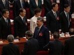 Chinese leader Xi Jinping leaves at the end of the second plenary session of the National People's Congress in Beijing in March.