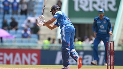 Rohit Sharma was unfortunate to fall two runs short of a fifty. It was surprising that Afghanistan decided to bowl after winning the toss. (ANI Pic Service) Rohit Sharma was unfortunate to fall two runs short of a fifty. It was surprising that Afghanistan decided to bowl after winning the toss. (ANI Pic Service)