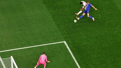 England immediately took the lead right after the restart, with Jude Bellingham scoring their third in the 47th minute. (AP Photo/Sam Hodde) England immediately took the lead right after the restart, with Jude Bellingham scoring their third in the 47th minute. (AP Photo/Sam Hodde)