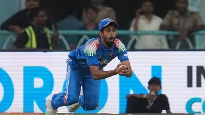 What a catch that was by Prince Yadav who had earlier got Rahmanullah Gurbaz only to find moments later that he had bowled a no-ball! But he finished the match with two wickets. It was a rollercoaster debut for him in many ways. (AP Photo/Manish Swarup) What a catch that was by Prince Yadav who had earlier got Rahmanullah Gurbaz only to find moments later that he had bowled a no-ball! But he finished the match with two wickets. It was a rollercoaster debut for him in many ways. (AP Photo/Manish Swarup)