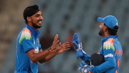 Arsheep SIngh took three wickets. There was also a hat-trick opportunity for him but he couldn't pull it off.(AP Photo/Manish Swarup)