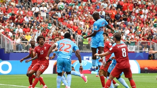 Then Yoane Wissa found the equaliser just before half-time, scoring a header past Diogo Costa.(REUTERS)