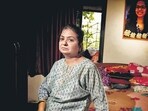 Nidhi Kukreja in front of a photo of her deceased daughter Jhanvi Kukreja, at her home in Santacruz (W). (Photo Courtesy : Sachin Haralkar)