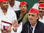 Samajwadi Party national president Akhilesh Yadav at a press conference in Lucknow on Wednesday. (ANI PHOTO)