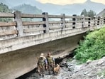 Security personnel during a checking operation in Jammu. Security personnel during a checking operation in Jammu.