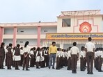 Students at Atal Residential School at Belhat village in Koraon development block of Prayagraj (HT File Photo)